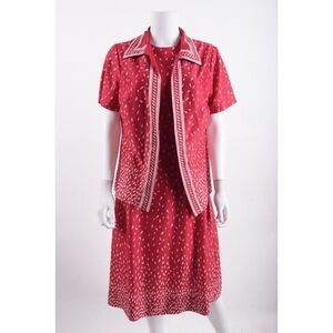 Lorac Original Lady Carol Womens A-Line Dress & shirt Jacket Sz 18 Red Raspberry